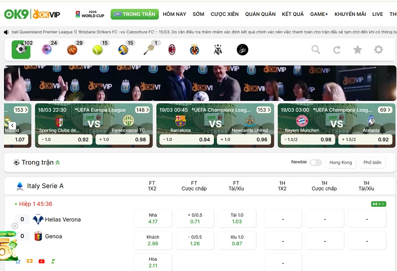 Tổng Quan Kèo Bóng Đá Cúp C1 Tại Nhà Cái OK9